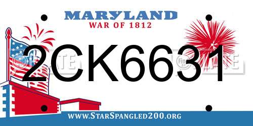 2CK6631 Maryland License Plate