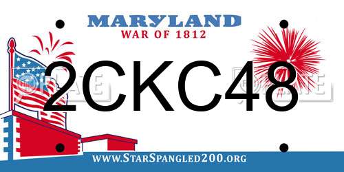 2CKC48 Maryland License Plate