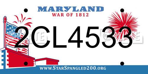 2CL4533 Maryland License Plate
