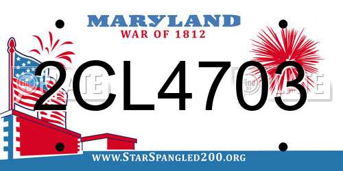 2CL4703 Maryland License Plate