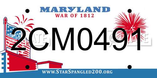 2CM0491 Maryland License Plate