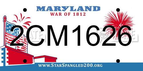 2CM1626 Maryland License Plate