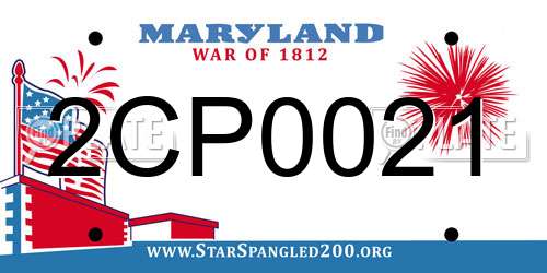 2CP0021 Maryland License Plate