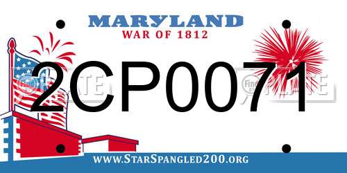 2CP0071 Maryland License Plate