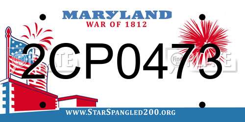 2CP0473 Maryland License Plate