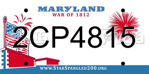 2CP4815 Maryland License Plate