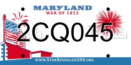 2CQ045 Maryland License Plate