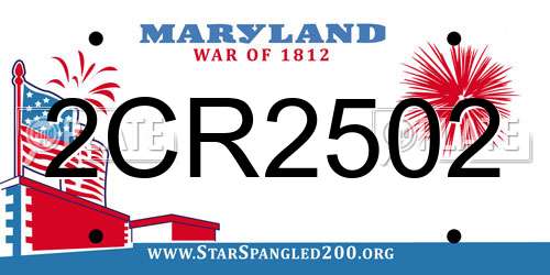 2CR2502 Maryland License Plate