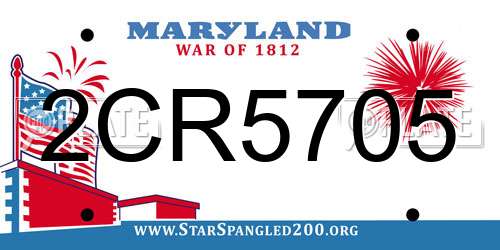 2CR5705 Maryland License Plate