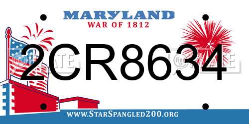 2CR8634 Maryland License Plate