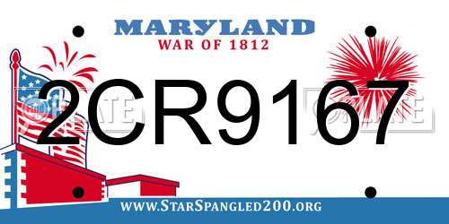 2CR9167 Maryland License Plate