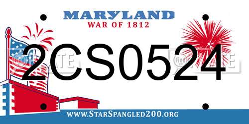2CS0524 Maryland License Plate