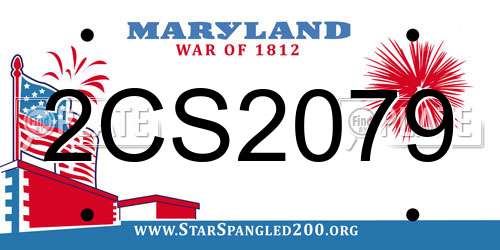2CS2079 Maryland License Plate