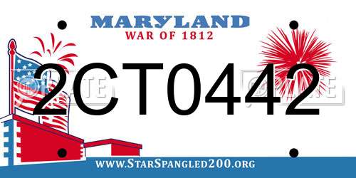 2CT0442 Maryland License Plate