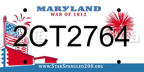 2CT2764 Maryland License Plate