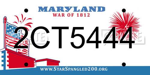 2CT5444 Maryland License Plate