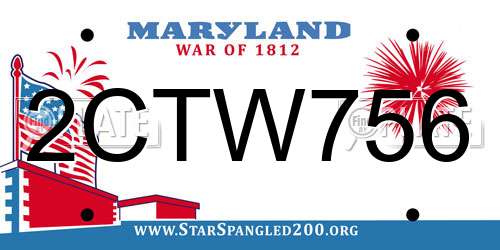 2CTW756 Maryland License Plate