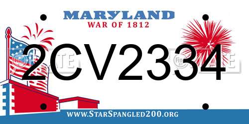 2CV2334 Maryland License Plate