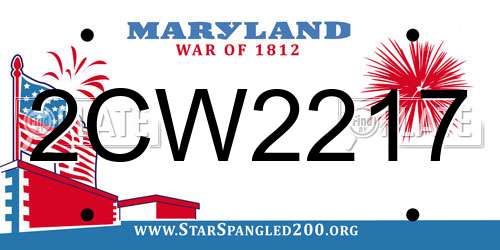 2CW2217 Maryland License Plate