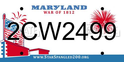2CW2499 Maryland License Plate