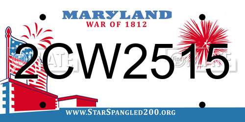 2CW2515 Maryland License Plate