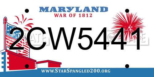 2CW5441 Maryland License Plate