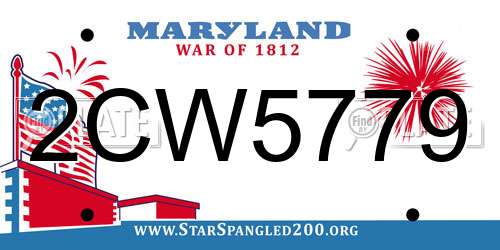 2CW5779 Maryland License Plate