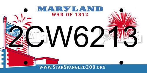2CW6213 Maryland License Plate