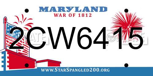 2CW6415 Maryland License Plate