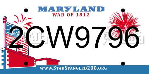 2CW9796 Maryland License Plate