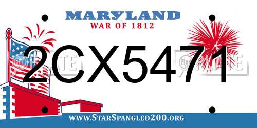 2CX5471 Maryland License Plate