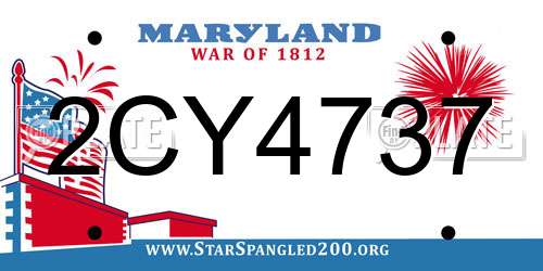 2CY4737 Maryland License Plate
