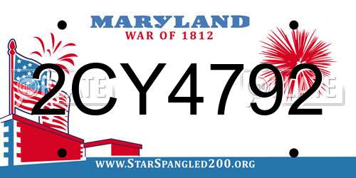 2CY4792 Maryland License Plate