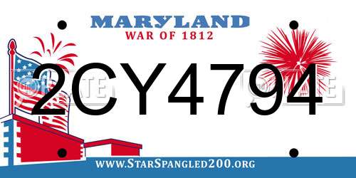 2CY4794 Maryland License Plate