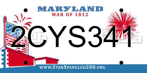 2CYS341 Maryland License Plate