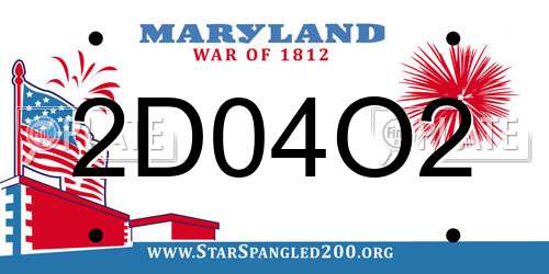 2D04O2 Maryland License Plate