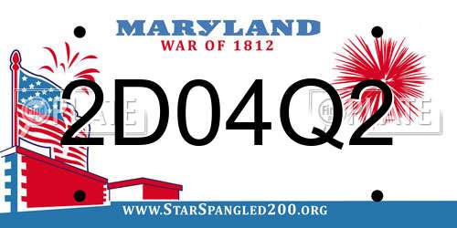 2D04Q2 Maryland License Plate