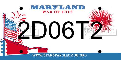 2D06T2 Maryland License Plate