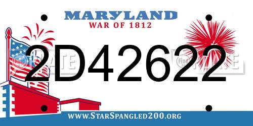 2D42622 Maryland License Plate