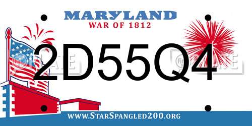 2D55Q4 Maryland License Plate