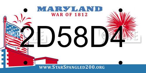 2D58D4 Maryland License Plate