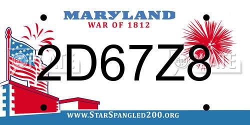 2D67Z8 Maryland License Plate