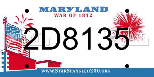 2D8135 Maryland License Plate