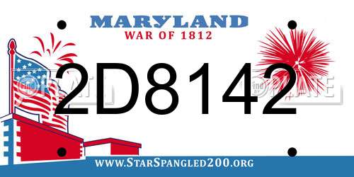 2D8142 Maryland License Plate