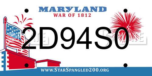 2D94S0 Maryland License Plate