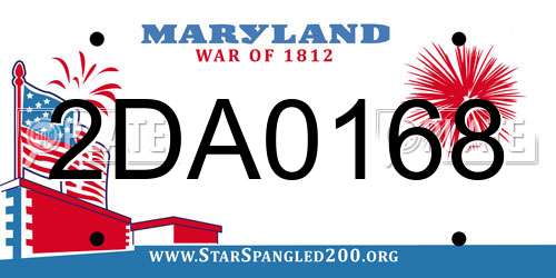2DA0168 Maryland License Plate