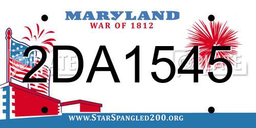 2DA1545 Maryland License Plate