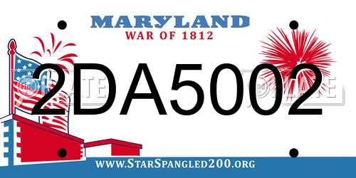 2DA5002 Maryland License Plate