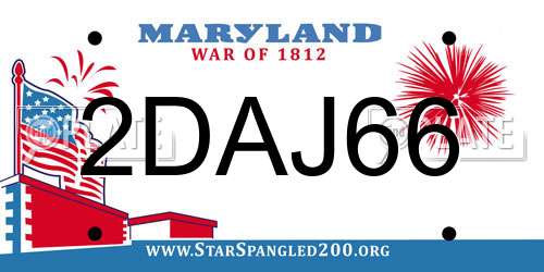 2DAJ66 Maryland License Plate