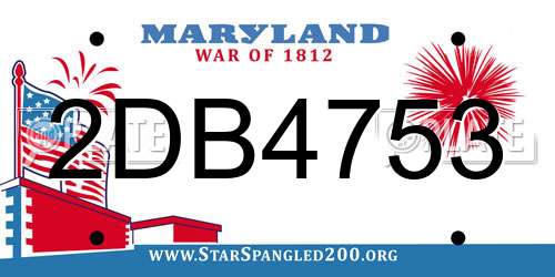 2DB4753 Maryland License Plate